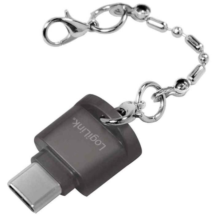Lecteur de cartes USB 2.0 - LOGILINK - Porte-clé - Noir - MicroSD - USB-C - 2 TB