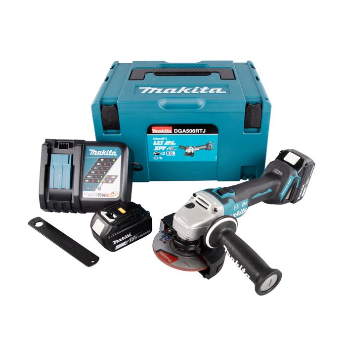 Meuleuse MAKITA DGA506RTJ 18 V Li Ion 2x5.0Ah Ø 125mm - vue 2