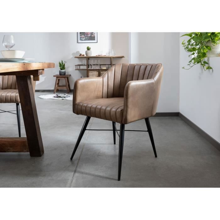 Chaise - Cuir (Beige) - IRON LABEL 12