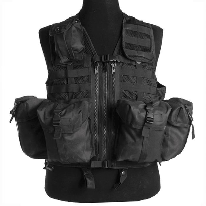 Mil-Tec Gilet Tactique Modulaire Noir - Homme