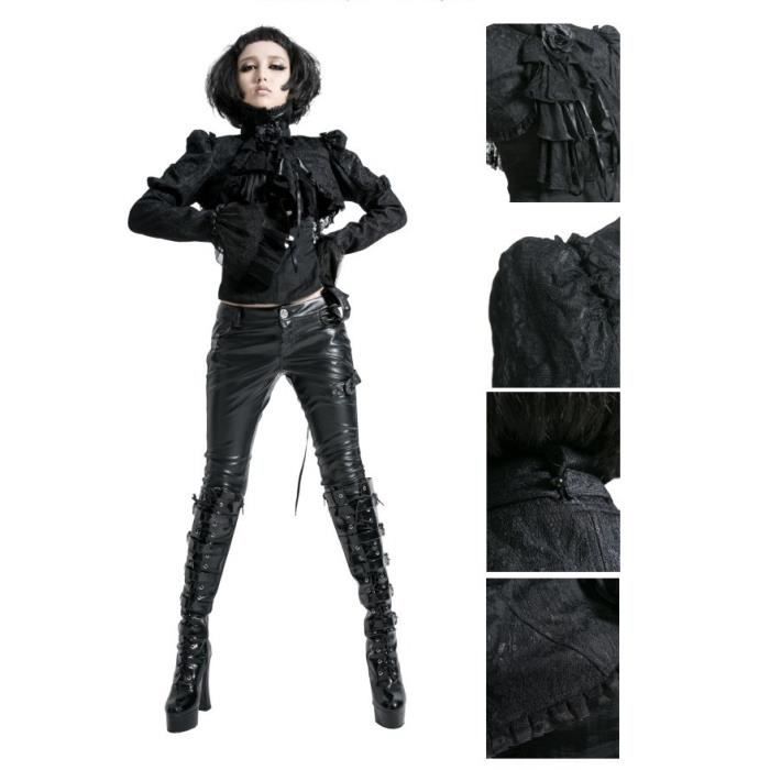 Bolero Gothique Romantique Punk Rave Noir Cdiscount Pret A Porter