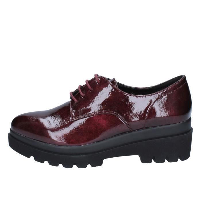derbies femme bordeaux vernis