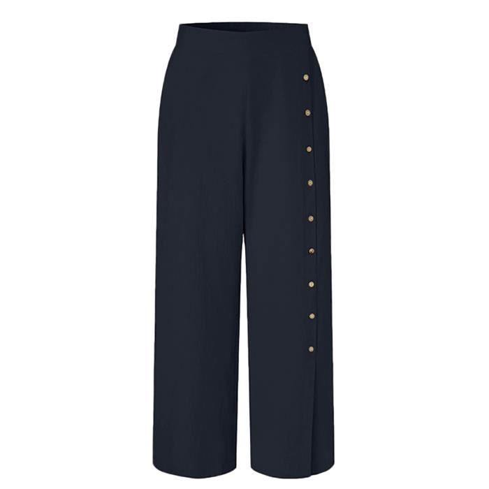 Pantalon Cargo Femme Aspiga 'Remy' - Bleu Marine Foncé - Taille L (Taille 35) - Coupe Relaxed - Tissu Durable EcoVero