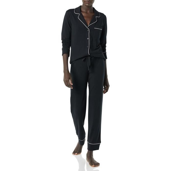 Ensemble de Pyjama à Manches Longues et Pantalon en Coton Modal Femme ...