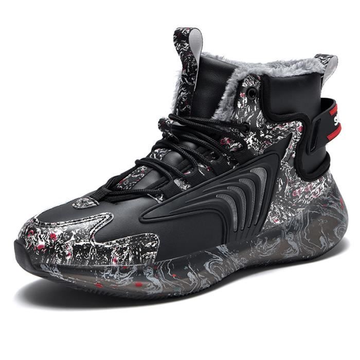 Sneakers Baskets Homme en Maille Sport Doux Confortable Aéré Chaussures de Sport Fitness - Noir Noir - Chaussures