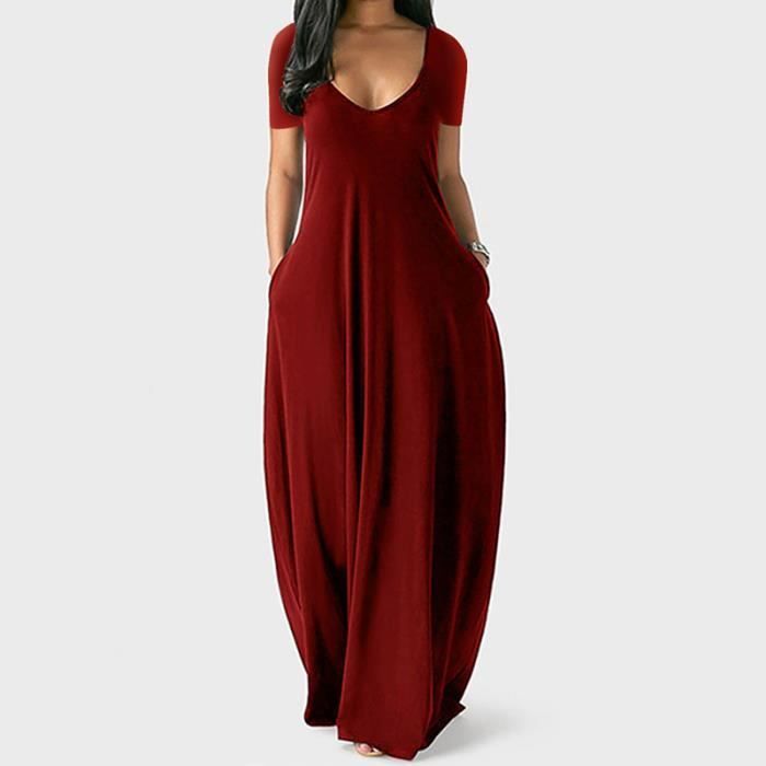 Robe Maxi delépaule à pois été pour AIWin Wine_red Cdiscount Prêtà