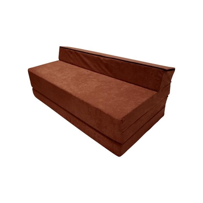 Matelas pliant sofa 200x120x10 cm NATALIA SPZOO - 120x200 cm - Mousse polyuréthane - Marron Matelas pliant sofa 200x120x10 cm NATALIA SPZOO - 120x200 cm - Mousse polyuréthane - Marron