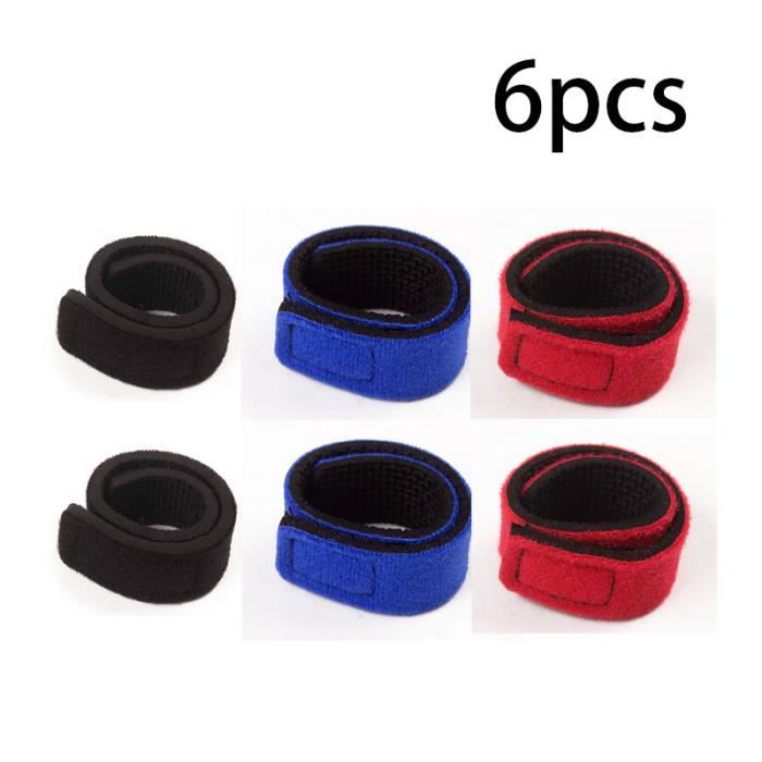 12 Sangles Canne à Pêche Nelxsene - Velcro Réglable - 6 Couleurs - Néoprène Élastique - Protection