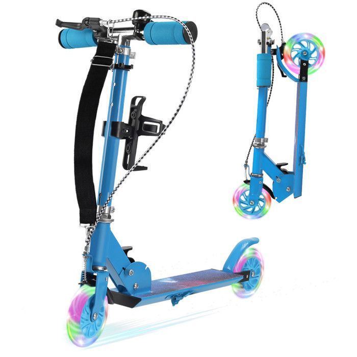 Trottinette électrique pour Enfants Et Adolescents 6-14 Ans - Néons colorés - 150W - Pliable - écran LCD -Rose- Caroma - Sport