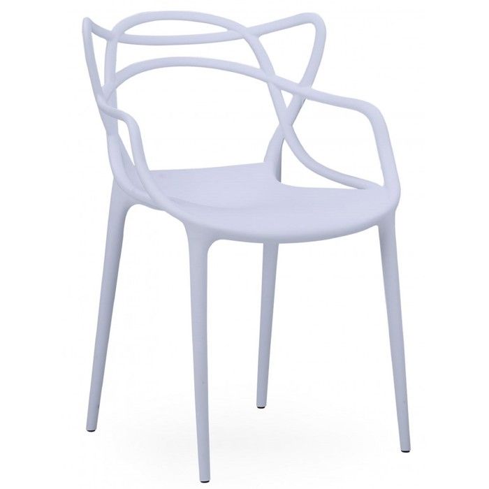 Lot de 4 chaise forme papillon en polypropylène coloris blanc - Longueur 55 x Profondeur 55 x Hauteur 83 cm