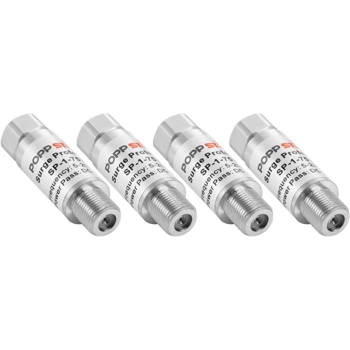 Parasurtenseur Antenne Satellite Fiche F - Protection Foudre Pour TV, Câble Coaxial, DVB-S/T - IPX5