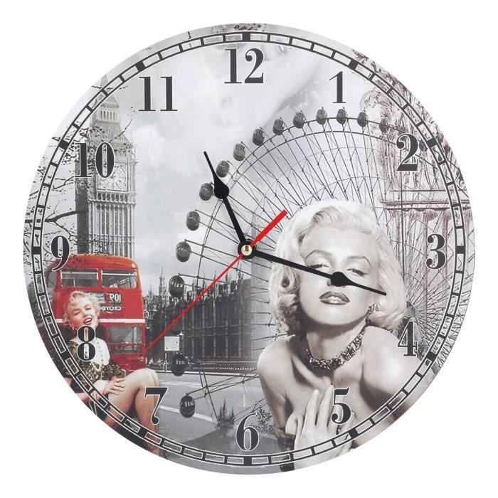 Who Cares It'S Five Somewhere She Shed Horloge Murale Ronde En Bois À Quartz Silencieuse