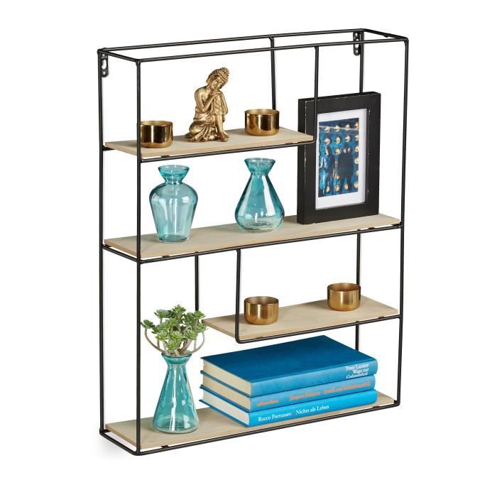 Grand Industriel Métal Mural Miroir de Salle de Bain Stockage Display Shelf 38 cm
