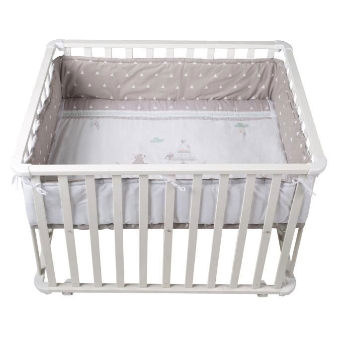 Roba Parc Bebe Indibaer 75x100 Cm Avec Tour De Parc De Protection Tapis De Jeu Et Roulettes Blanc Cdiscount Puericulture Eveil Bebe