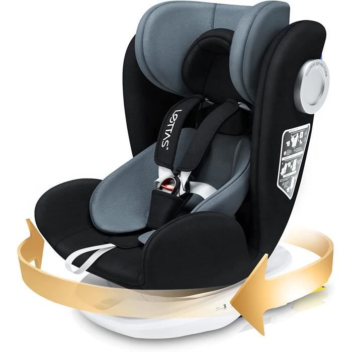 LETTAS Siège Auto Bébé 360 degré Pivotant Isofix et Top Tether