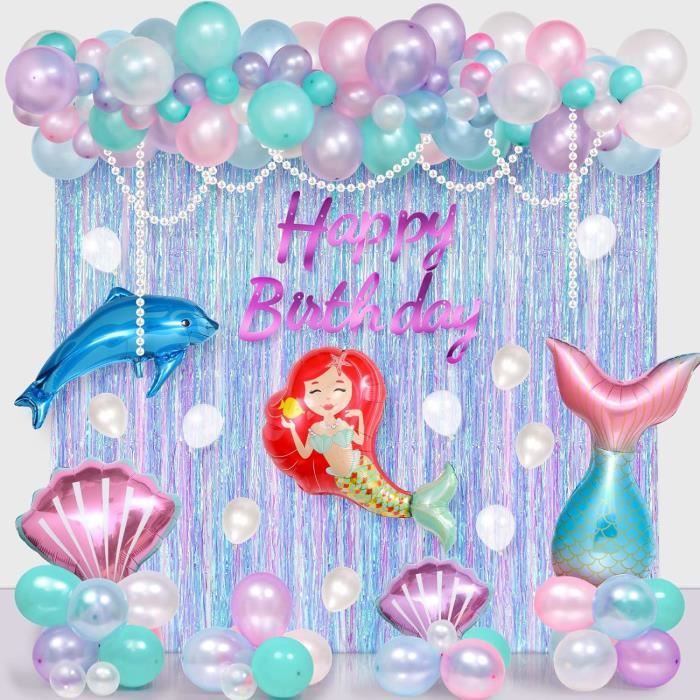 Ballon Anniversaire 6 Ans Sirène Géant Numéro Ballon Violet Sirène