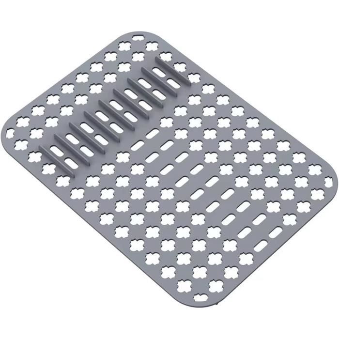 Protection évier Cuisine Lot De 2 Tapis D'évier Caoutchouc Gris - 31x26 Cm - Anti-dérapant Cuisine Et Salle De Bain Tapis Antidérapant