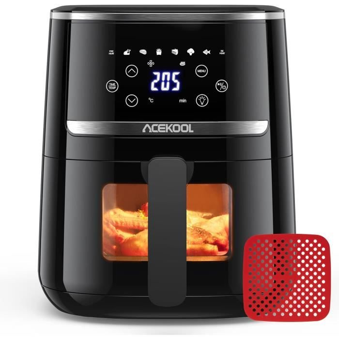 InnovaGoods Air fryer 5L, friteuse sans huile 1500W avec 100 recettes