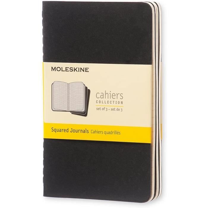 Moleskine Set de 3 cahiers quaillés Format de poche Couverture souple 9