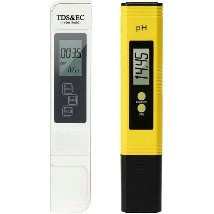 Eau Potable. pH-Mètre Numérique Portable avec Écran LCD Testeur de Qualité de lEau pour Piscine/Étang Aquarium/Piscine pH-Mètre