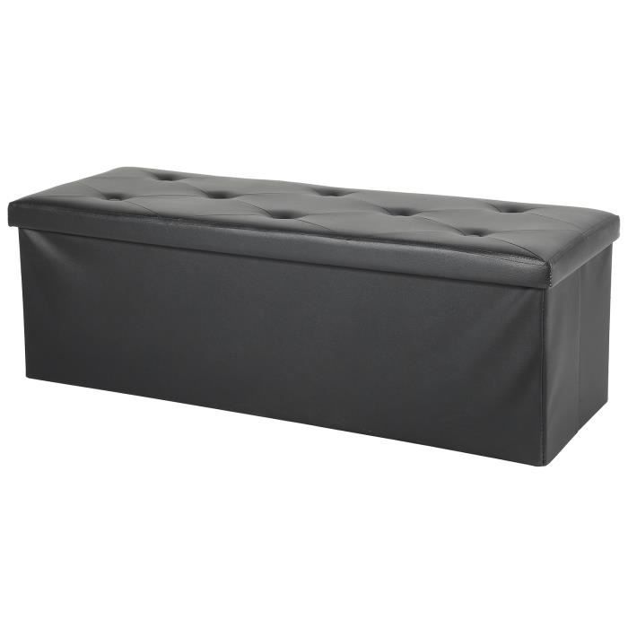 SONGMICS Banc de Rangement, Pouf Pliable, 38 x 76 x 38 cm, Bout de Lit, Repose-Pieds, Cofe de Rangement, Charge jusqu'à 300 kg, pour Salon, Chambre, Entrée  1503