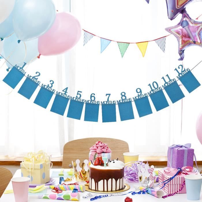 Bebe Anniversaire Photo Mur Display Drapeau Dossier Enfants Cadeau Decorations Porte Banniere 1 12 Mois Numero 12 Cadre Photo Cdiscount Maison