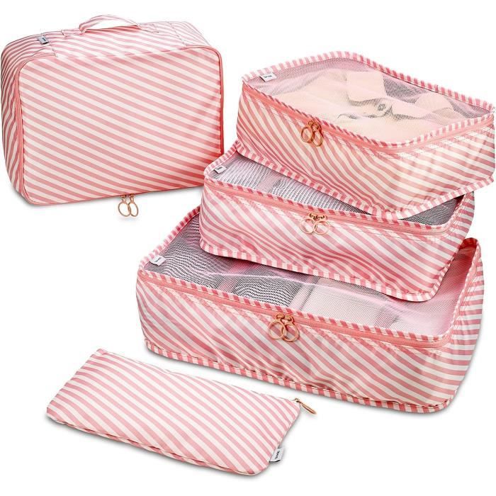 Lot de 8 cubes de rangement pour valises - Sacs de rangement de compression - Essentiels de voyage