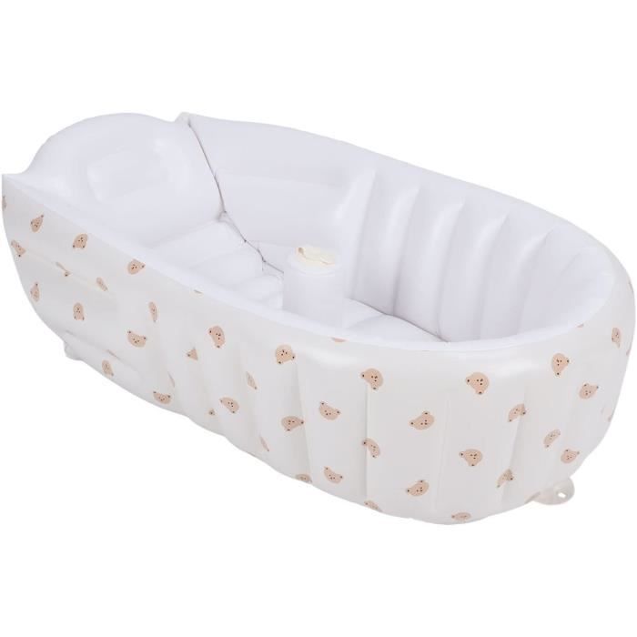 Baignoire Gonflable Bébé 90x55cm Avec Pompe Intégrée - Pliable Portable 0-5 Ans