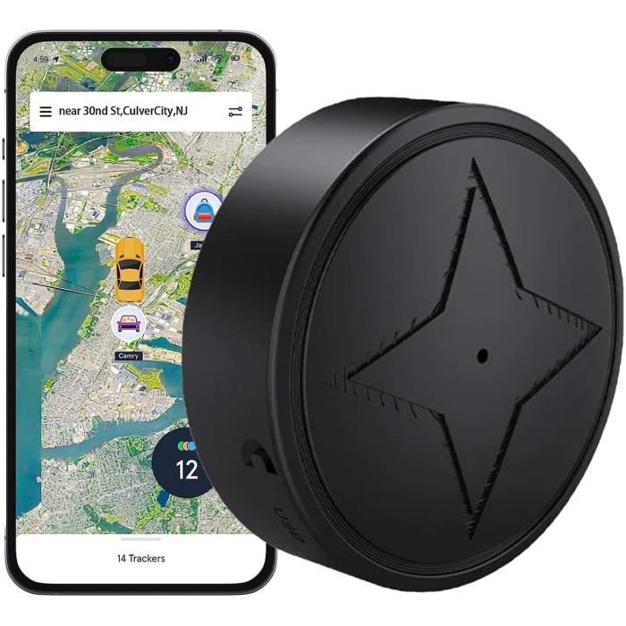 Traceur GPS Magnétique Pour Voiture - Discret, étanche IP67, Autonomie Jusqu'à 15 Jours - Alerte Antivol Et Suivi En Temps Réel Via Application