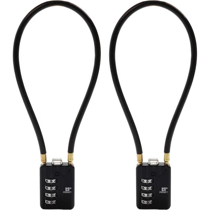 Sécurité Voyage Transport Aérien Lot De 3 Cadenas TSA à Code Pour Valises - Câble Acier Pour Bagages, Casiers, Voyages Sac à Dos Ouverture Valise Femme