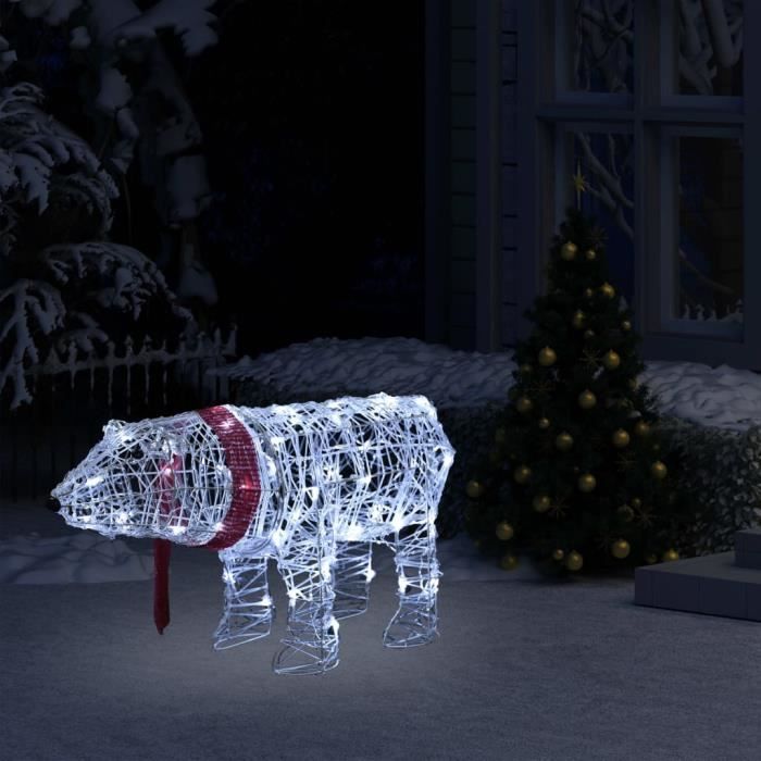 Truvito Ours Polaire Décoration lumineuse de Noël avec 45 LED