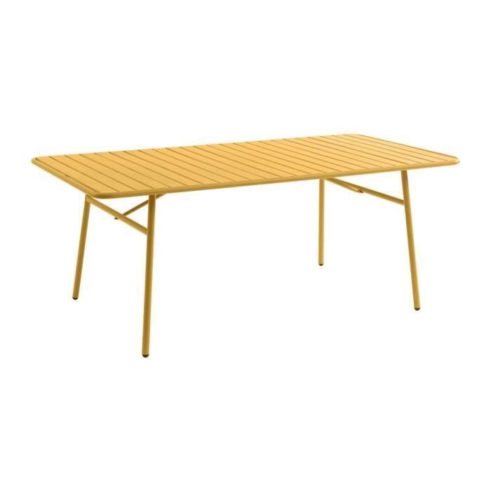table de jardin l.160 cm en métal - jaune moutarde - mirmande de mylia