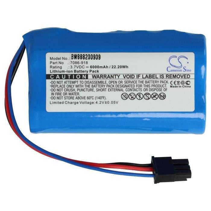 Batterie compatible Wolf-Garten Power 100 - VHBW - 6000mAh Li-Ion - Remplace 7086-918