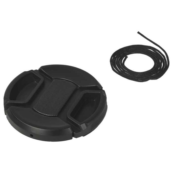 Vhbw capuchon d&#39 objectif 52mm noir avec poignée Snap on pour Nikon 600 mm 4 AF-S VR G IF ED, Nikon AF-S 18-55 mm 3.5-5.6 DX VR G