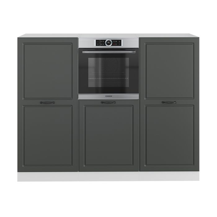 Cuisine Kitchenette Bloc cuisine intégrée Blanc Noir Malia 280 cm Respekta