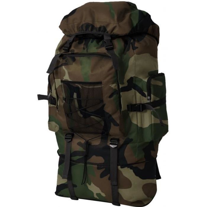 vidaXL Sac à dos en style darmée XXL 100 L Camouflage