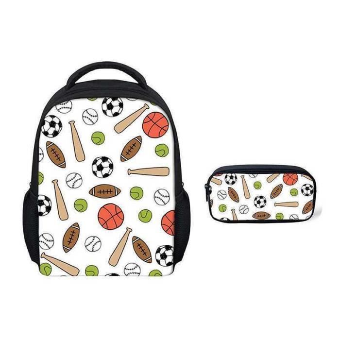 Garçon fille 3D Impression Cartable avec Trousse à Crayons Étudiant Sac ...