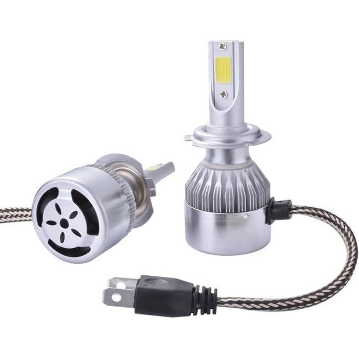 XCSOURCE 2pcs Ampoule Halogène H7 Phare Voiture LED 10000Lm 55W Ventilateur de Refroidissement 6000K Blanc LD974