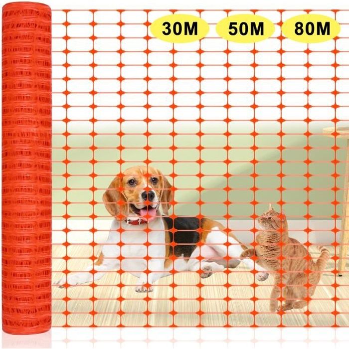 Meilleurs prix pour XMTECH 50M Filet de protection, Plastique Filet à Volaille, Filet de sécurité pour clôture d'avertissemen Hauteur 100 cm, Orange