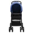 RHO - Transport de bébés - Poussette pour bébé 2-en-1 Bleu marine et noir Acier - DX0028-1