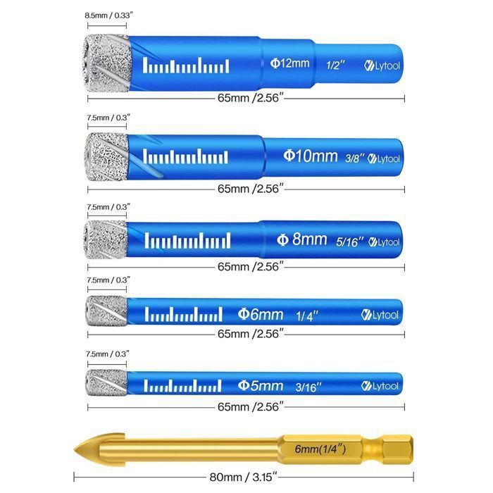 Diager Foret Diamant Spécial Carrelage Céramique Blue Ceram Ø15 Mm - Longueur Utile 40 Mm