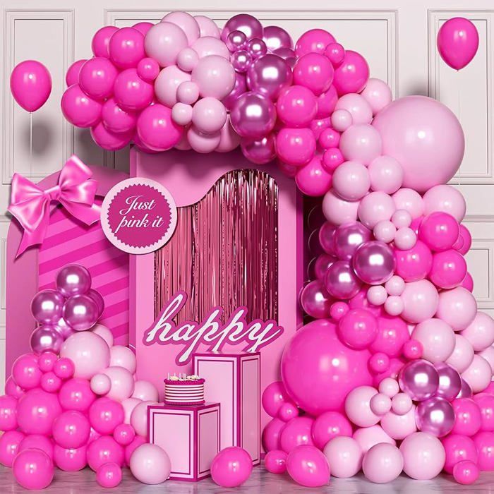 Ballons Anniversaire Rose – Lot De 60 Ballons Chromés, Perle Et Latex Dans 5 Nuances (30 Cm)