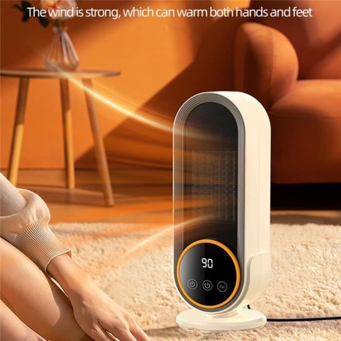 Chauffage électrique Sur Pied Aigostar - 2000W PTC, Oscillation 70°, écran Tactile, Télécommande, Minuterie 24h - Blanc - 6