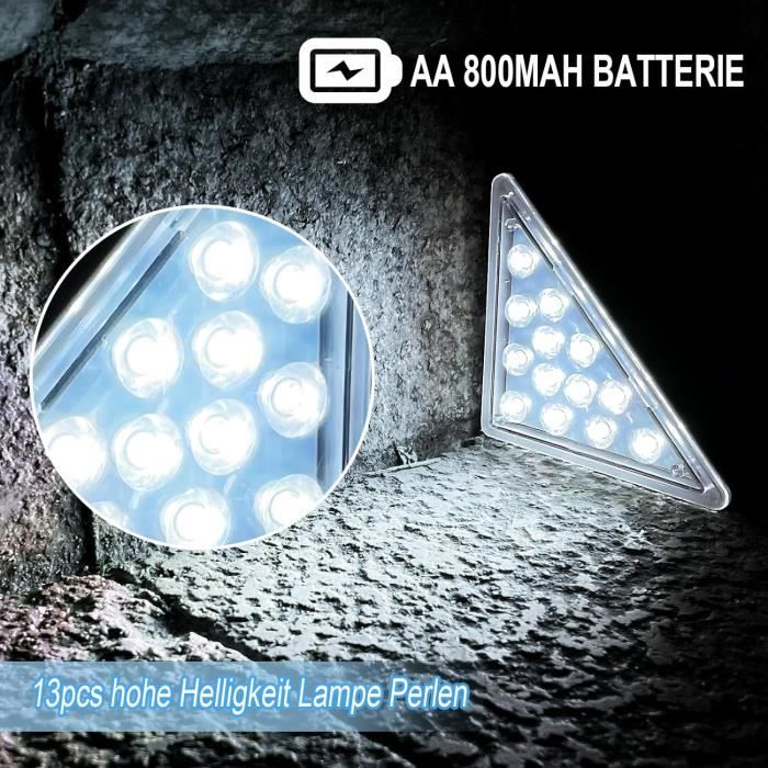 Lot de 4 éclairages solaires d'escalier extérieur blanc froid Lampes