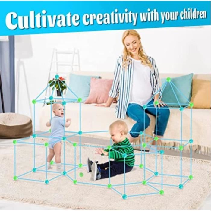 Kit De Construction pour Enfants 85 Pièces Brillent dans Le Noir Jouets De Construction De Fort d'air pour 4 5 6 7 8 9 Ans Et Plus Garçons Filles