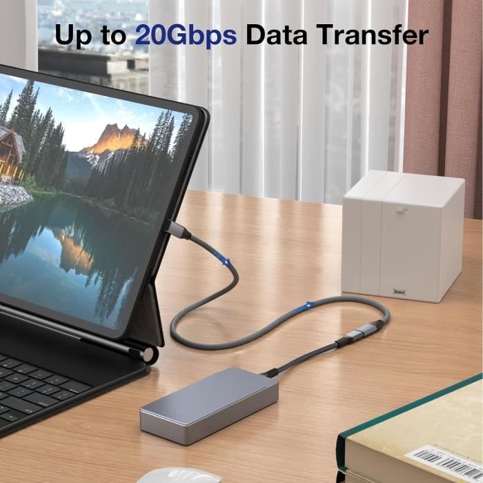 Rallonge USB C 1M - Câble A 90 Degrés D'extension USB 3.2 - Foto 13