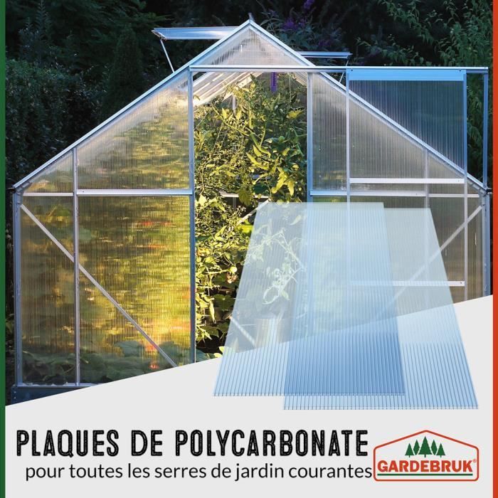 SWANEW 14× Plaque Polycarbonate 4 mm, Plaque Polycarbonate pour Serre  Jardin de 10,25 m², 1 210 x 605 cm, Polycarbonate, Plaque en Polycarbonate