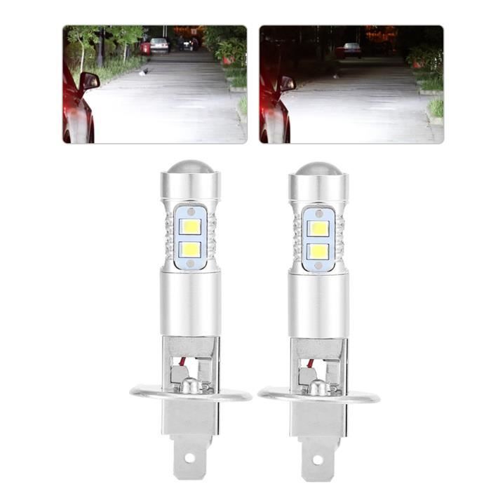 H1 Led Ampoules Kit de Conversion 100w 14000lm 6500k Hi / lo Lampe de  Faisceau