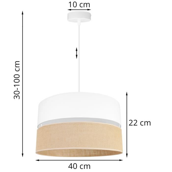 Light-Home Juta Abat Jour Suspension Luminaire Lustre - E27 - Classique ...