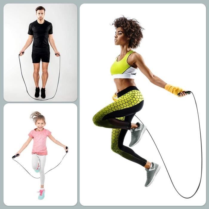 CIRYCASE Corde A Sauter Sport, 3M Réglage Libre Et Durable Corde à Sauter Avec Antidérapante
